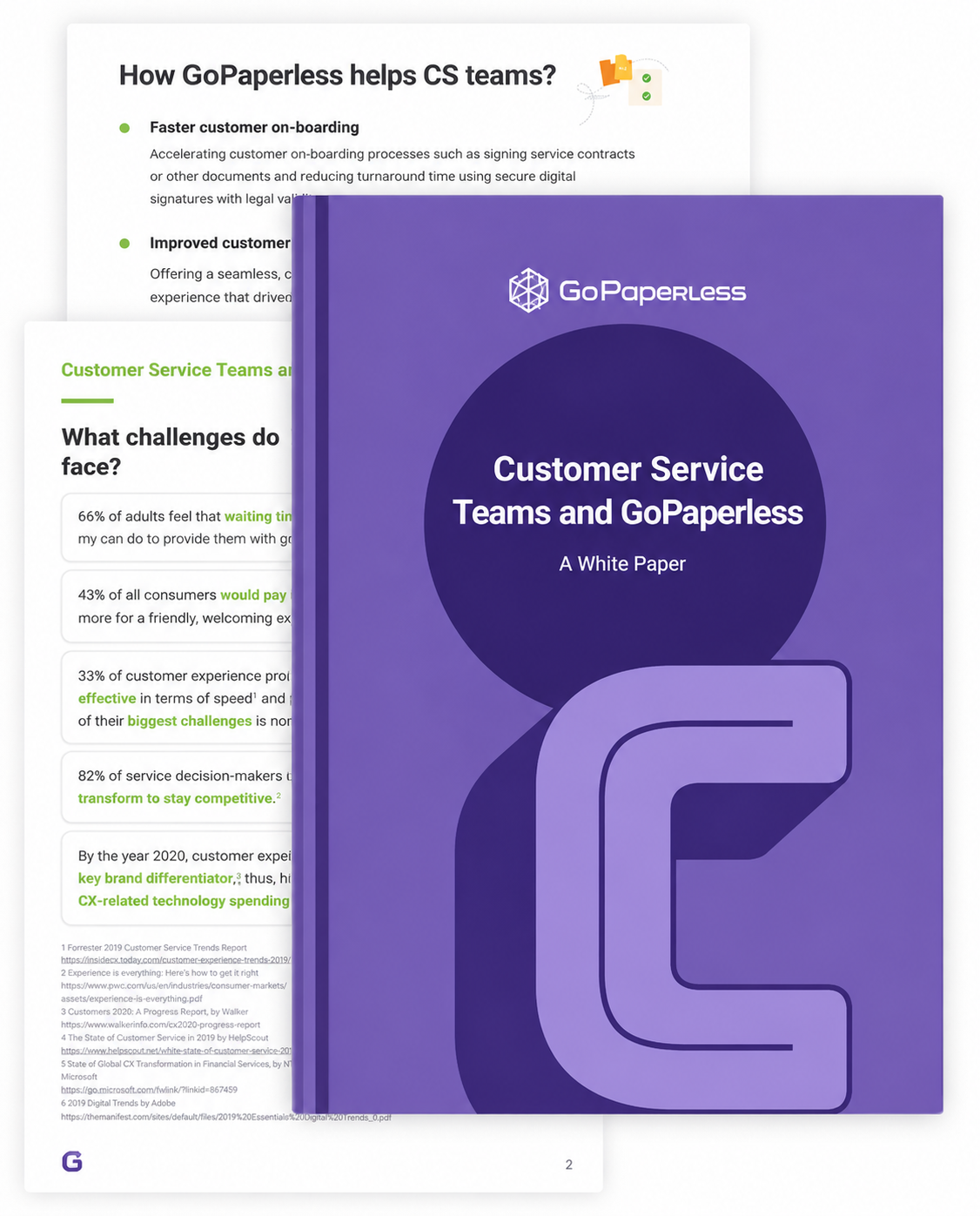 Thumbnail pages of Customer Service Teams and GoPaperless: A White Paper