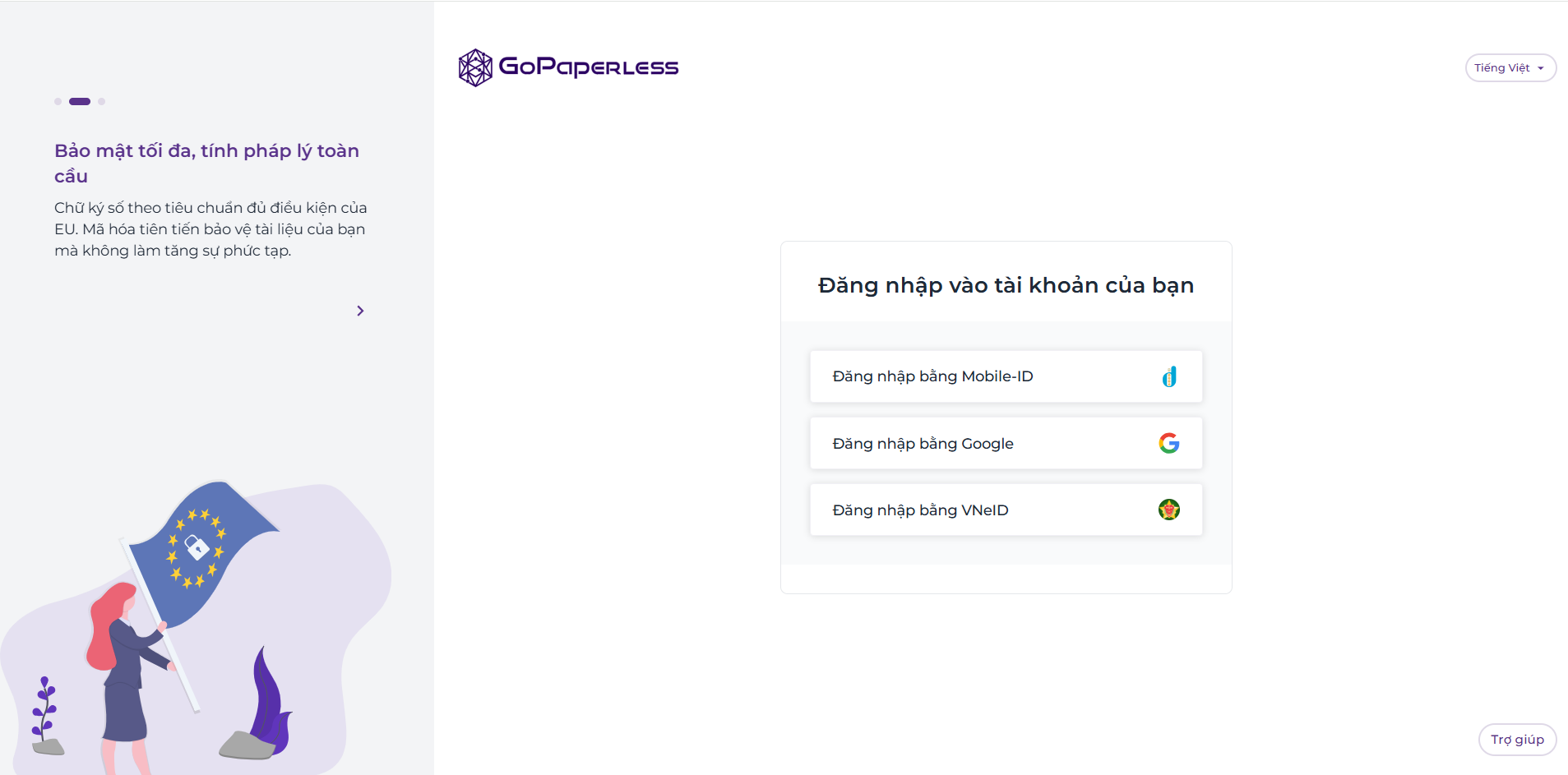 GoPaperless sign-in screen
