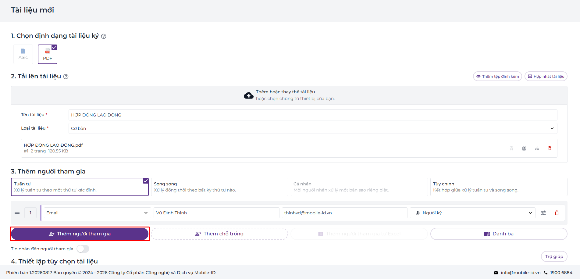 Add a participant and edit participant details